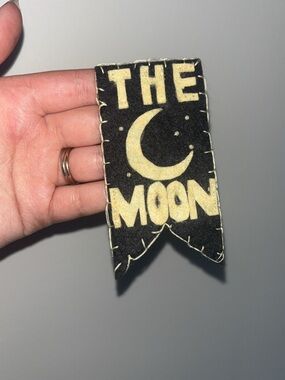 Black Felt 'The Moon' Tarot Banner Patch